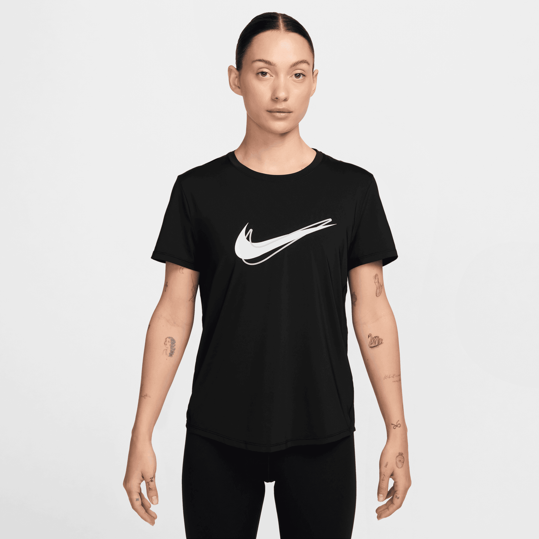 NIKE ONE SWOOSH WOMEN' S DRI-FIT SHORT-SLEEVE RUNNING TOP