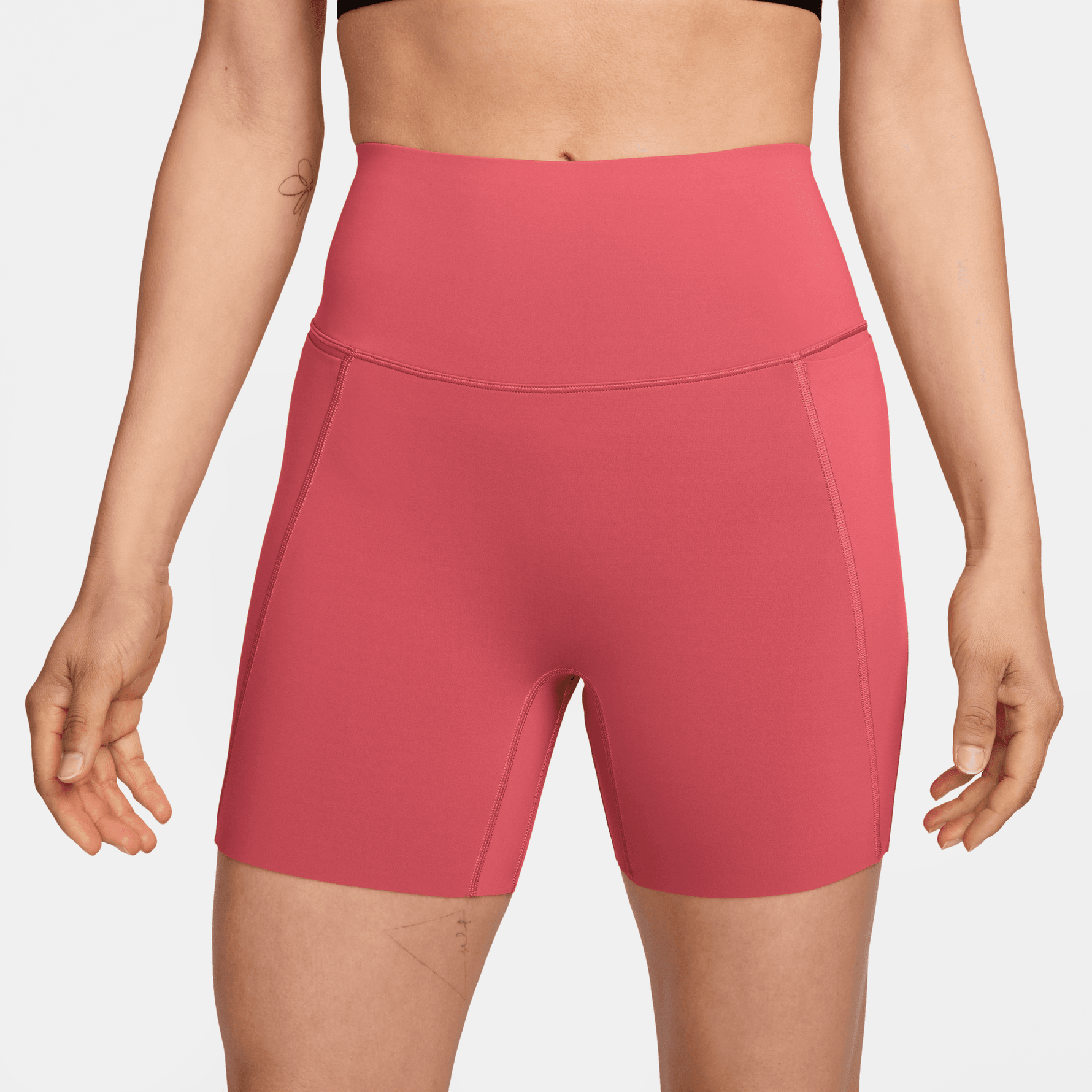 NIKE UNIVERSA WOMEN'S HIGH-WAISTED 5" BIKER SHORTS WITH NO FRONT SEAM