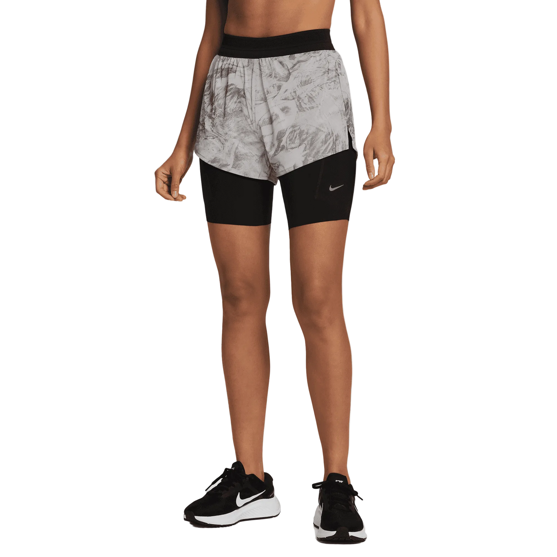 NIKE Swift Mid-Rise 2-In-1 Running Shorts With Reflective Design Accents Women's
