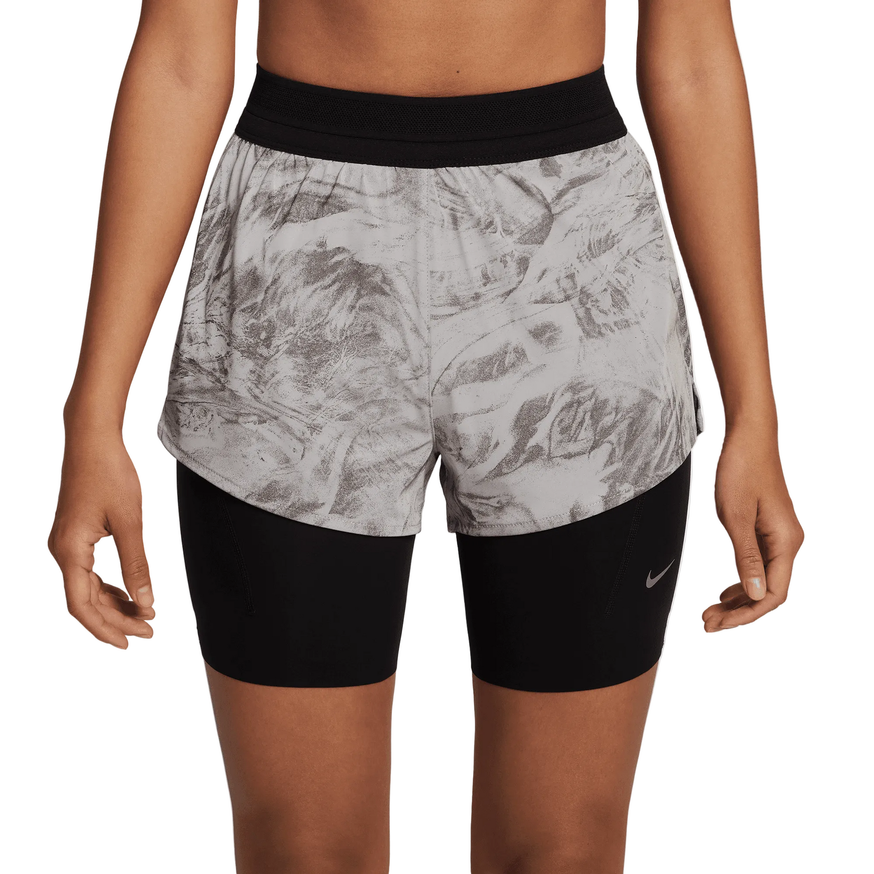 NIKE Swift Mid-Rise 2-In-1 Running Shorts With Reflective Design Accents Women's