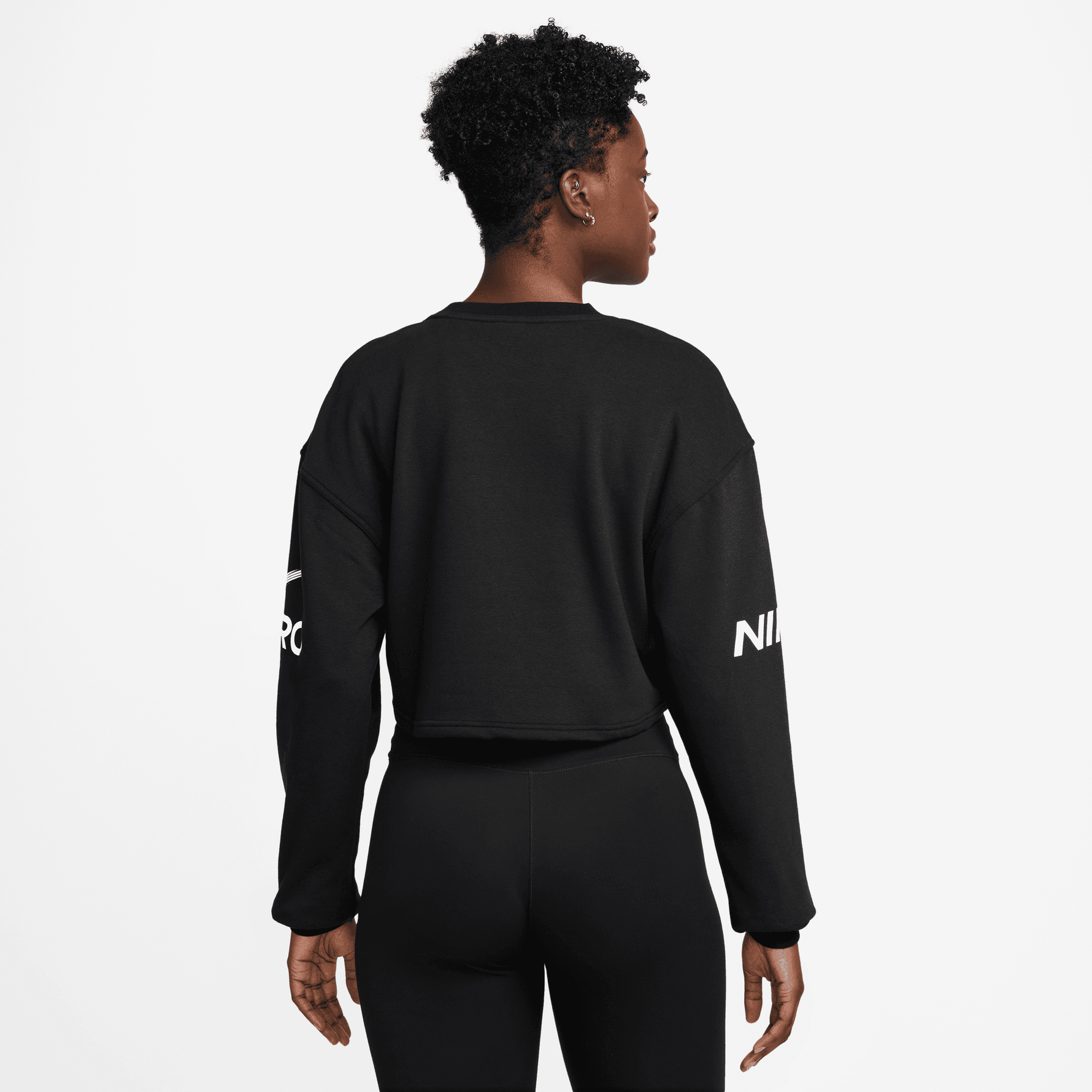 NIKE PRO WOMEN'S DRI-FIT LOOSE CREW-NECK FRENCH TERRY SWEATSHIRT