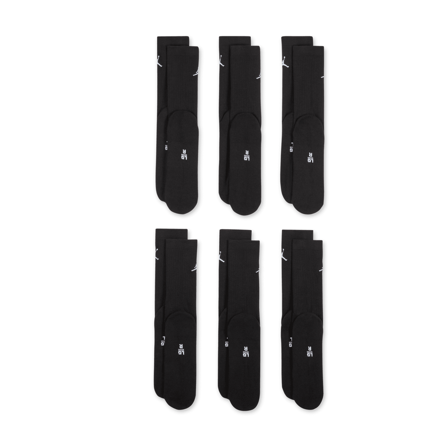 JORDAN EVERYDAY CUSHIONED CREW SOCKS (6 PAIRS)