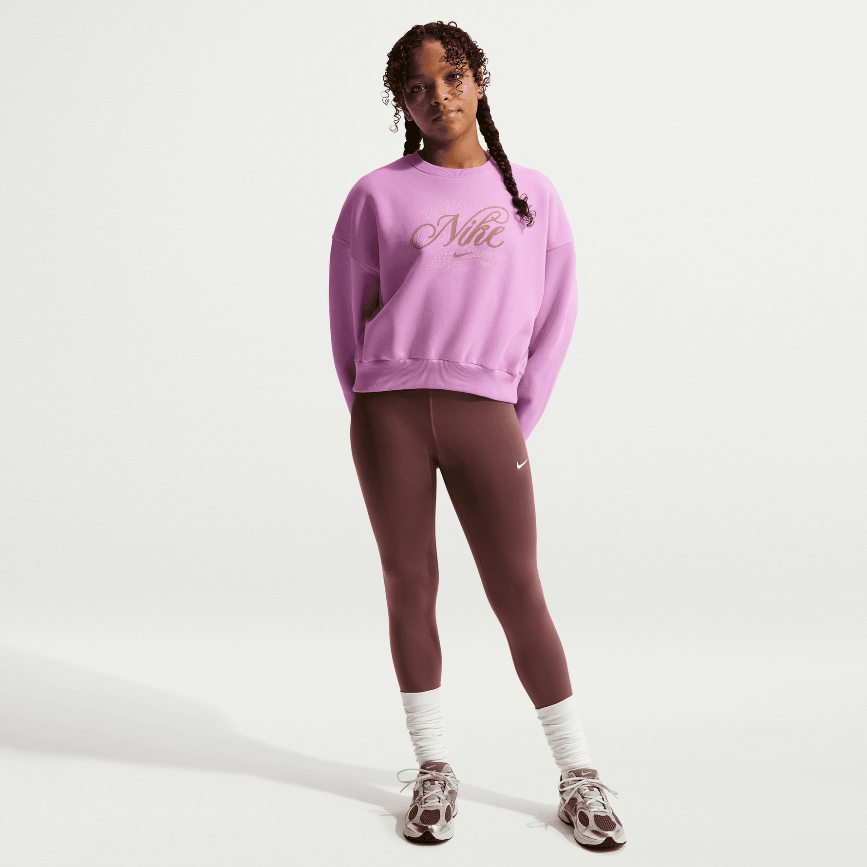 NIKE SPORTSWEAR CLUB FLEECE BIG KIDS' (GIRLS') BOXY CREW-NECK SWEATSHIRT