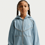 NIKE SPORTSWEAR COLLECTION BIG KIDS' FULL-ZIP HOODED DENIM JACKET