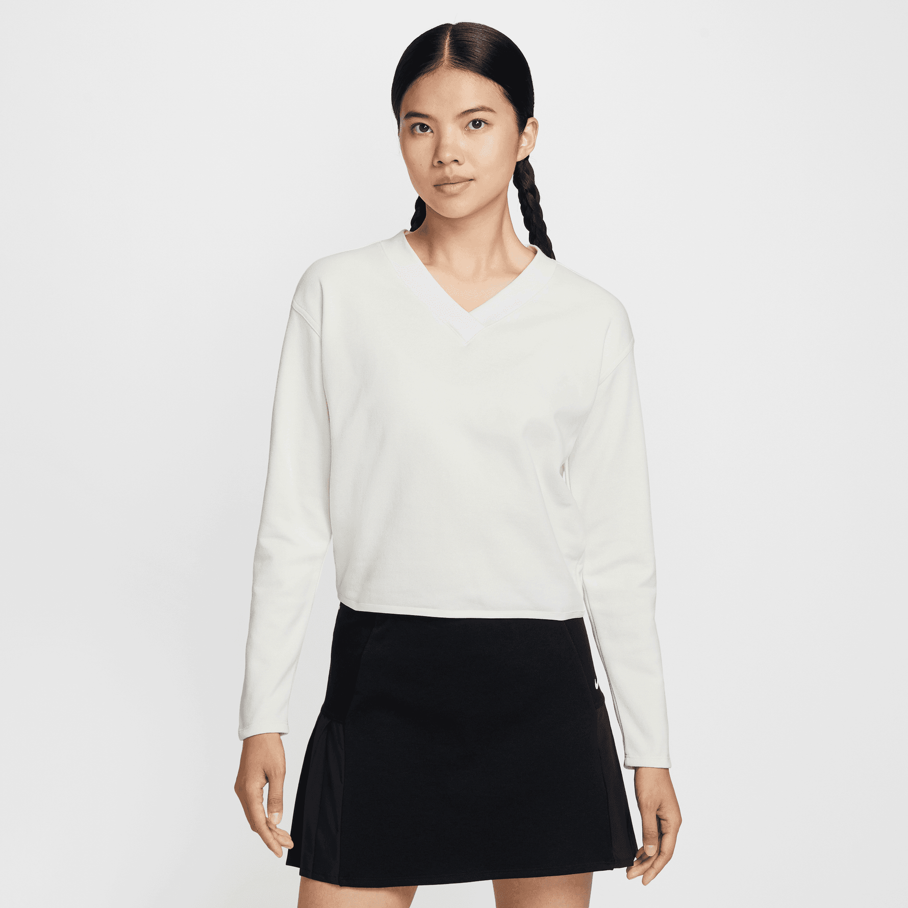 NIKE WOMEN'S V-NECK LONG-SLEEVE GOLF TOP
