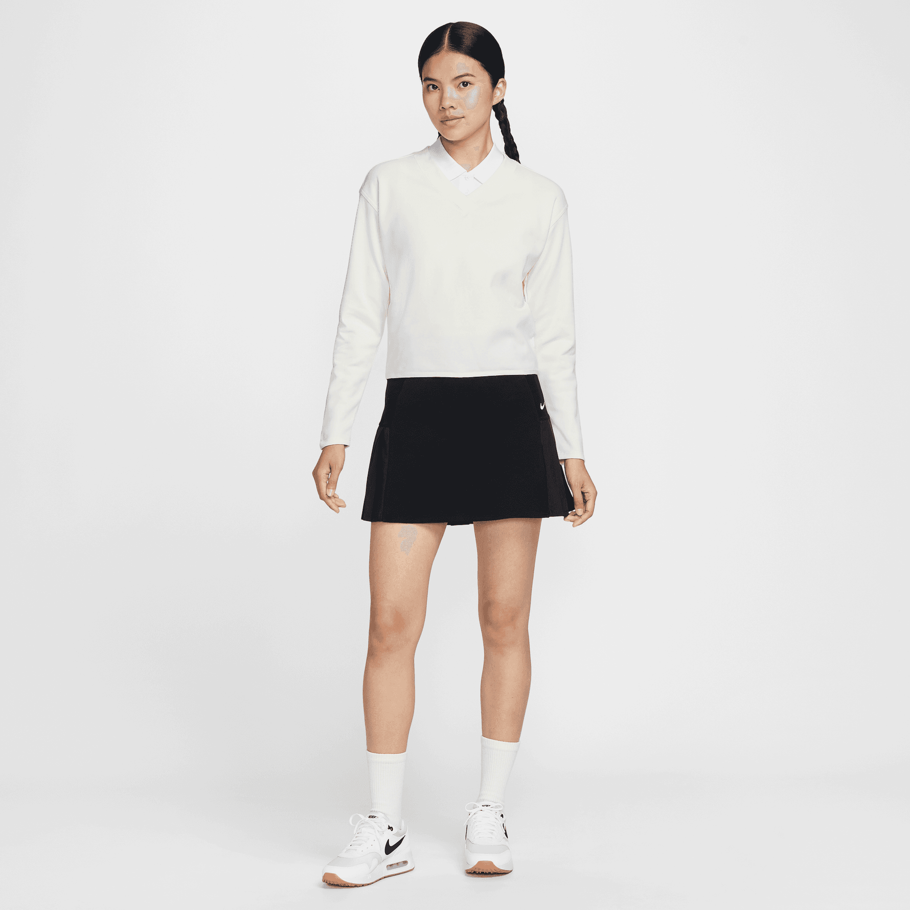 NIKE WOMEN'S V-NECK LONG-SLEEVE GOLF TOP