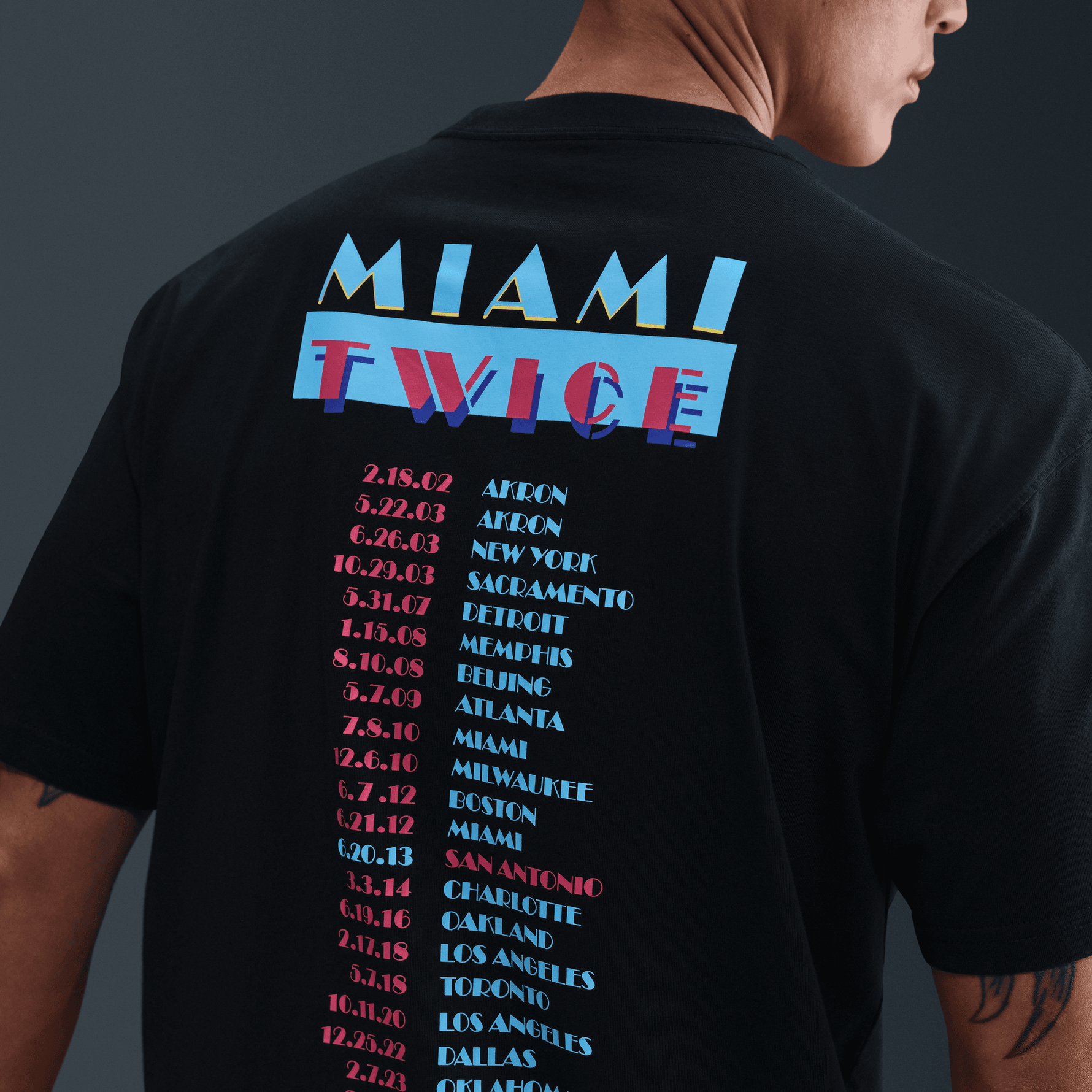 LEBRON "MIAMI TWICE" MEN'S MAX90 BASKETBALL T-SHIRT