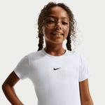 NIKE SPORTSWEAR BIG KIDS' (GIRLS') SLIM CROPPED RIBBED T-SHIRT