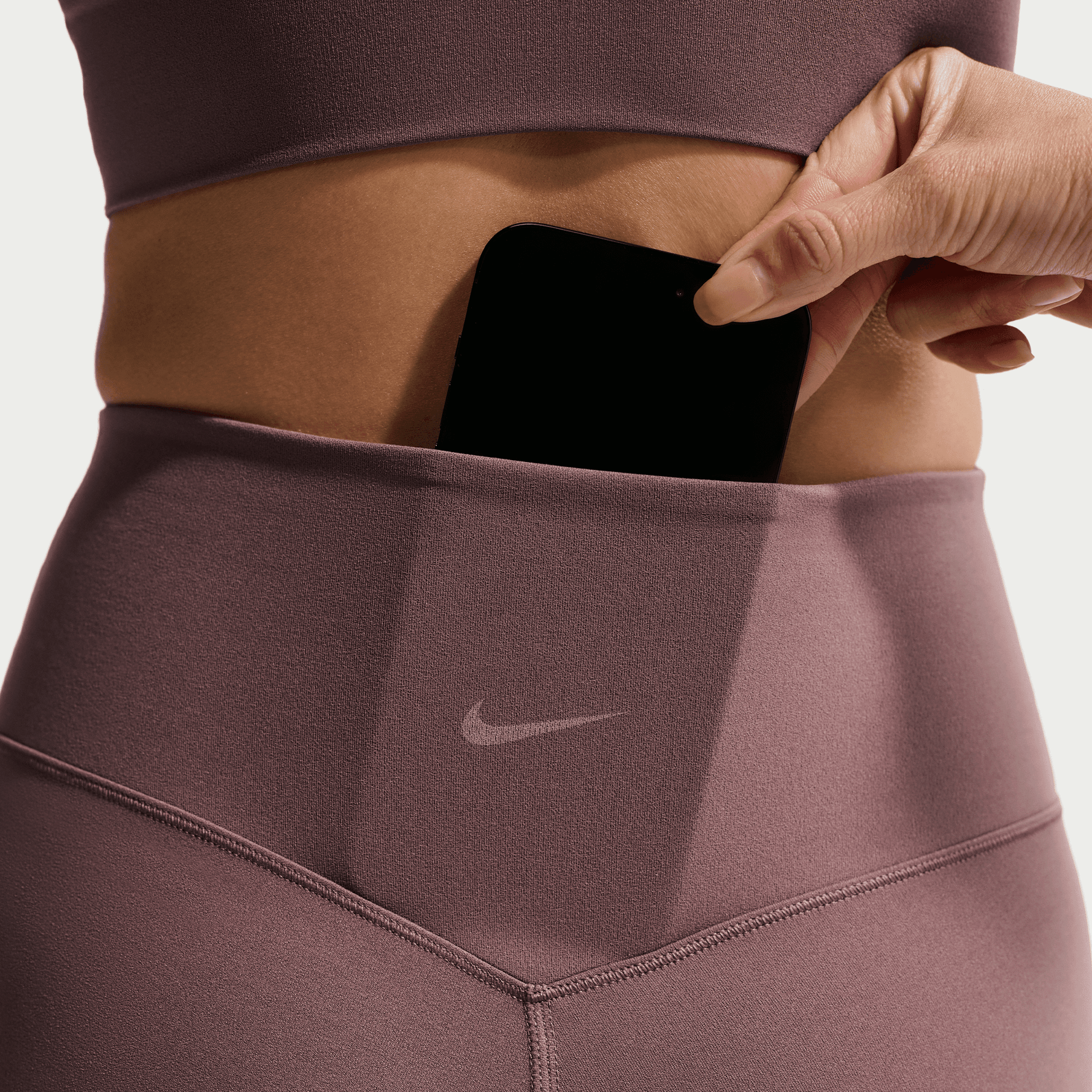 NIKE ZENVY WOMEN'S HIGH-WAISTED 7/8 LEGGINGS WITH NO FRONT SEAM