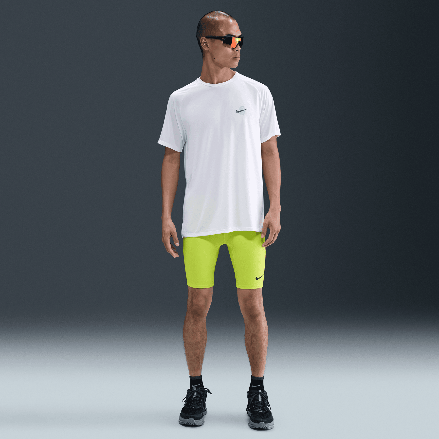 NIKE FAST MEN'S DRI-FIT BRIEF-LINED 1/2-LENGTH RUNNING TIGHTS