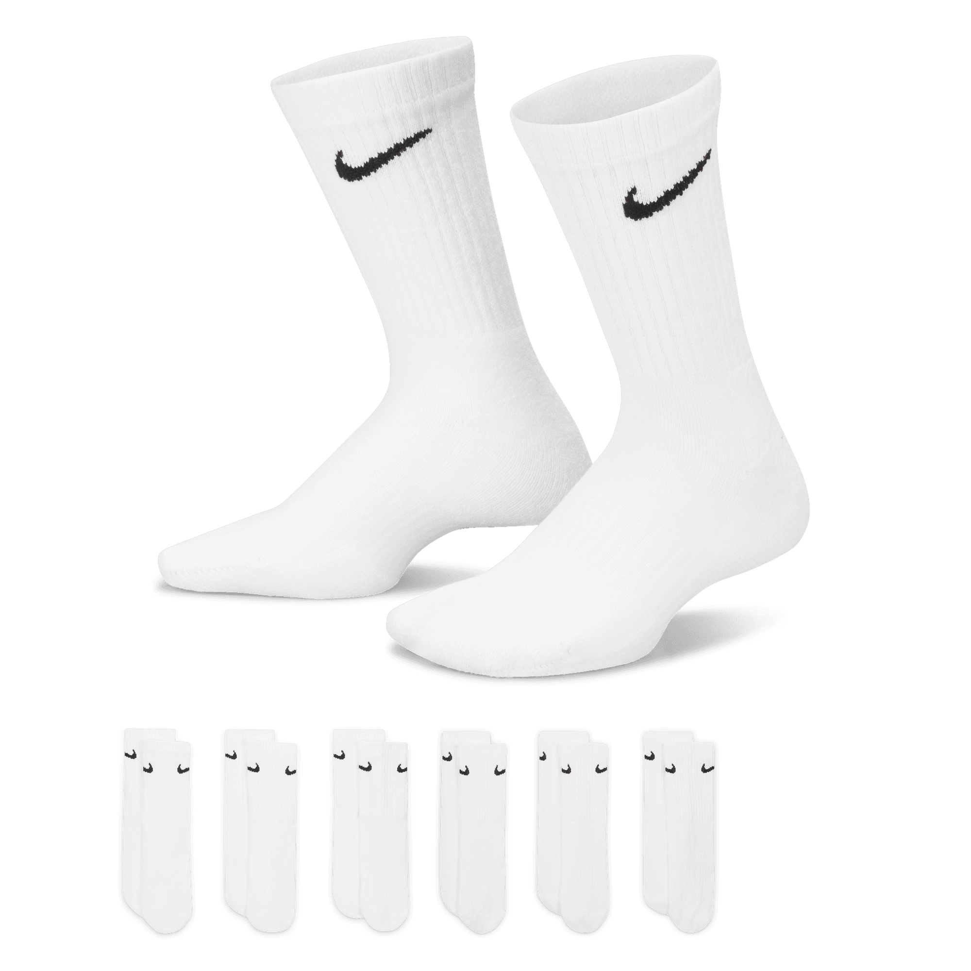 NIKE EVERYDAY KIDS' CUSHIONED CREW SOCKS (6 PAIRS)