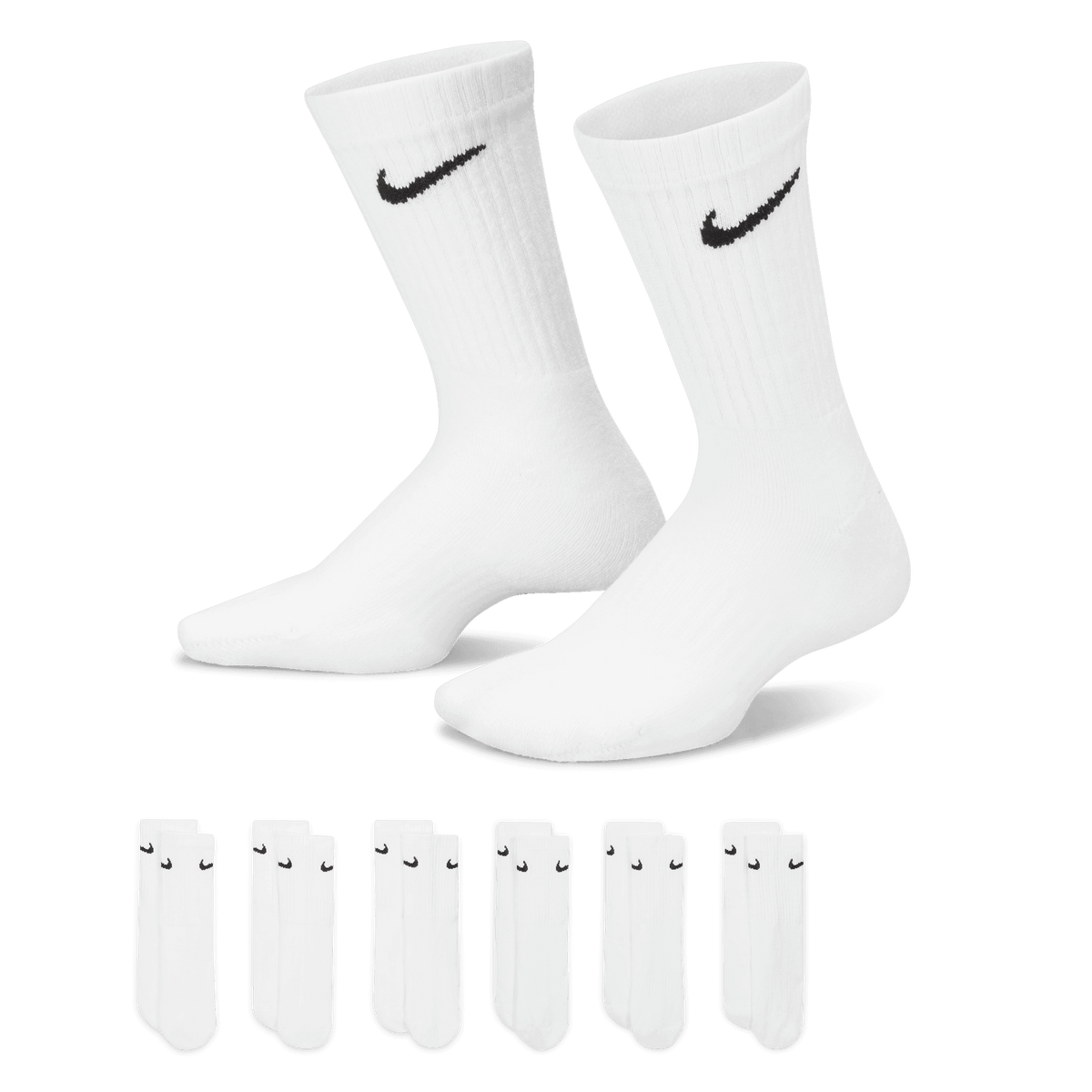 NIKE EVERYDAY KIDS' CUSHIONED CREW SOCKS (6 PAIRS)