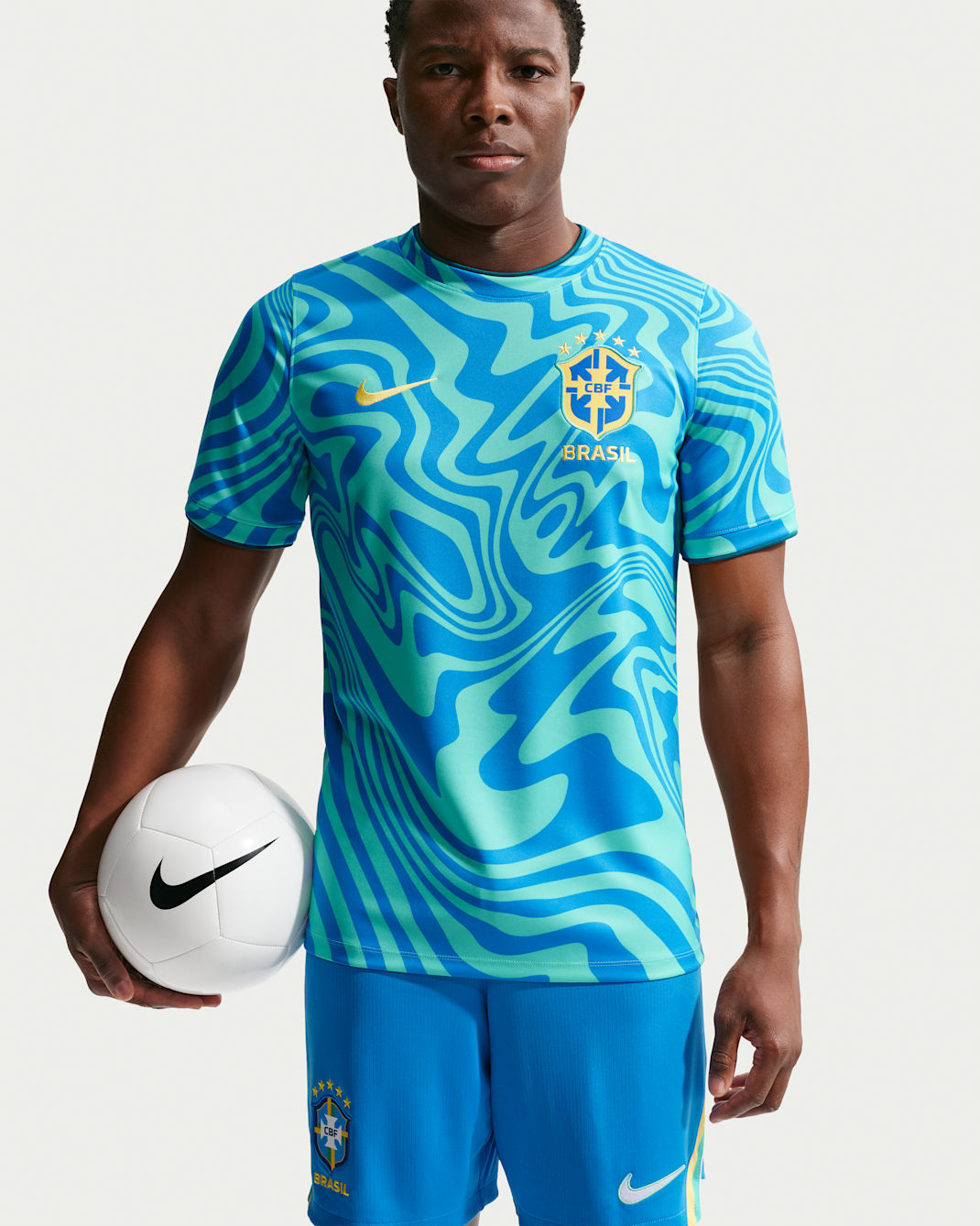 Brazil Academy Pro Men's Nike Dri-FIT Soccer Pre-Match Short-Sleeve Top