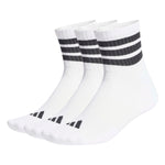 ADIDAS 3 STRIPES CUSHIONED SPORTSWEAR MID CUT SOCKS 3 PAIR PACK