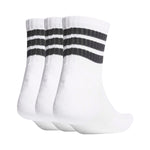 ADIDAS 3 STRIPES CUSHIONED SPORTSWEAR MID CUT SOCKS 3 PAIR PACK