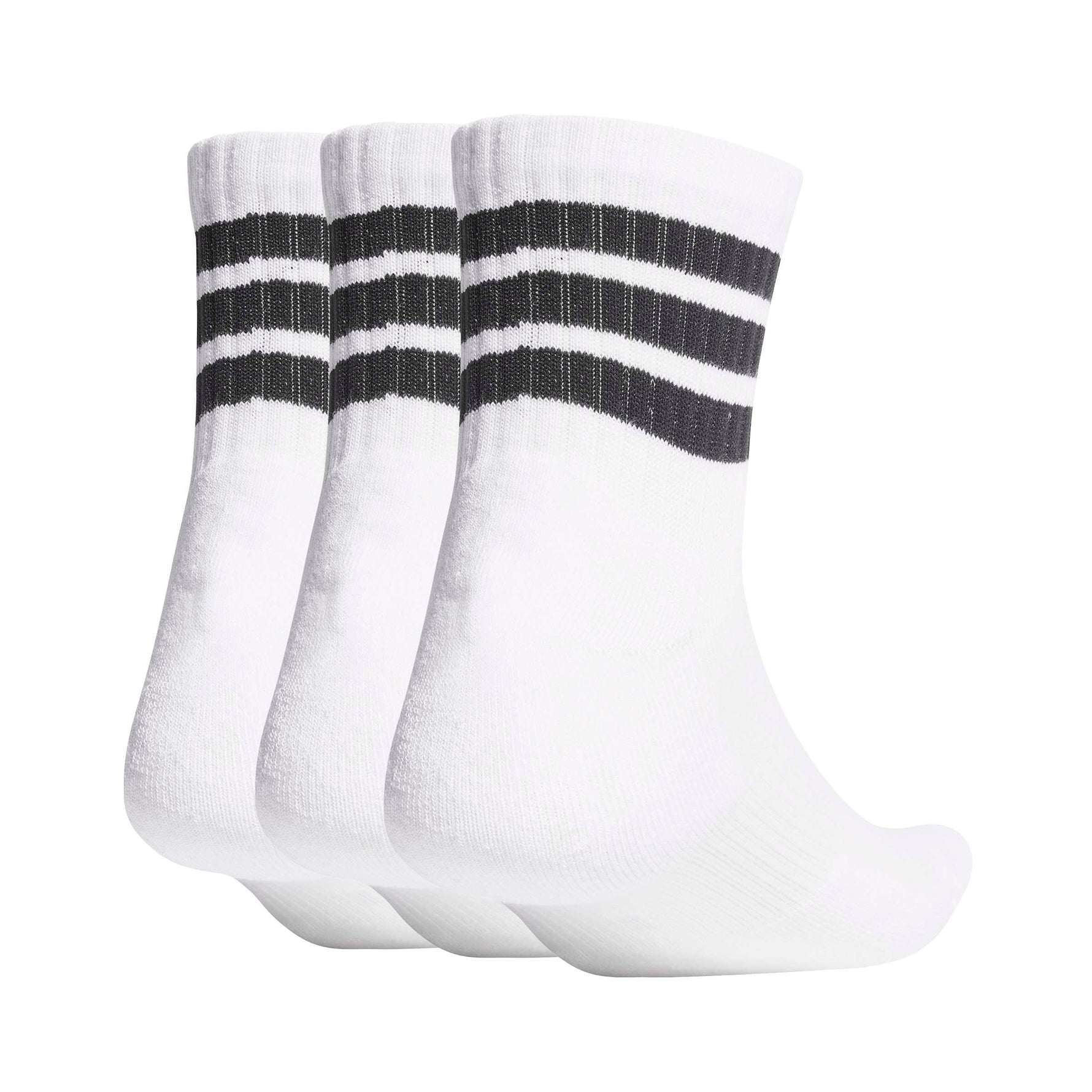 ADIDAS 3 STRIPES CUSHIONED SPORTSWEAR MID CUT SOCKS 3 PAIR PACK