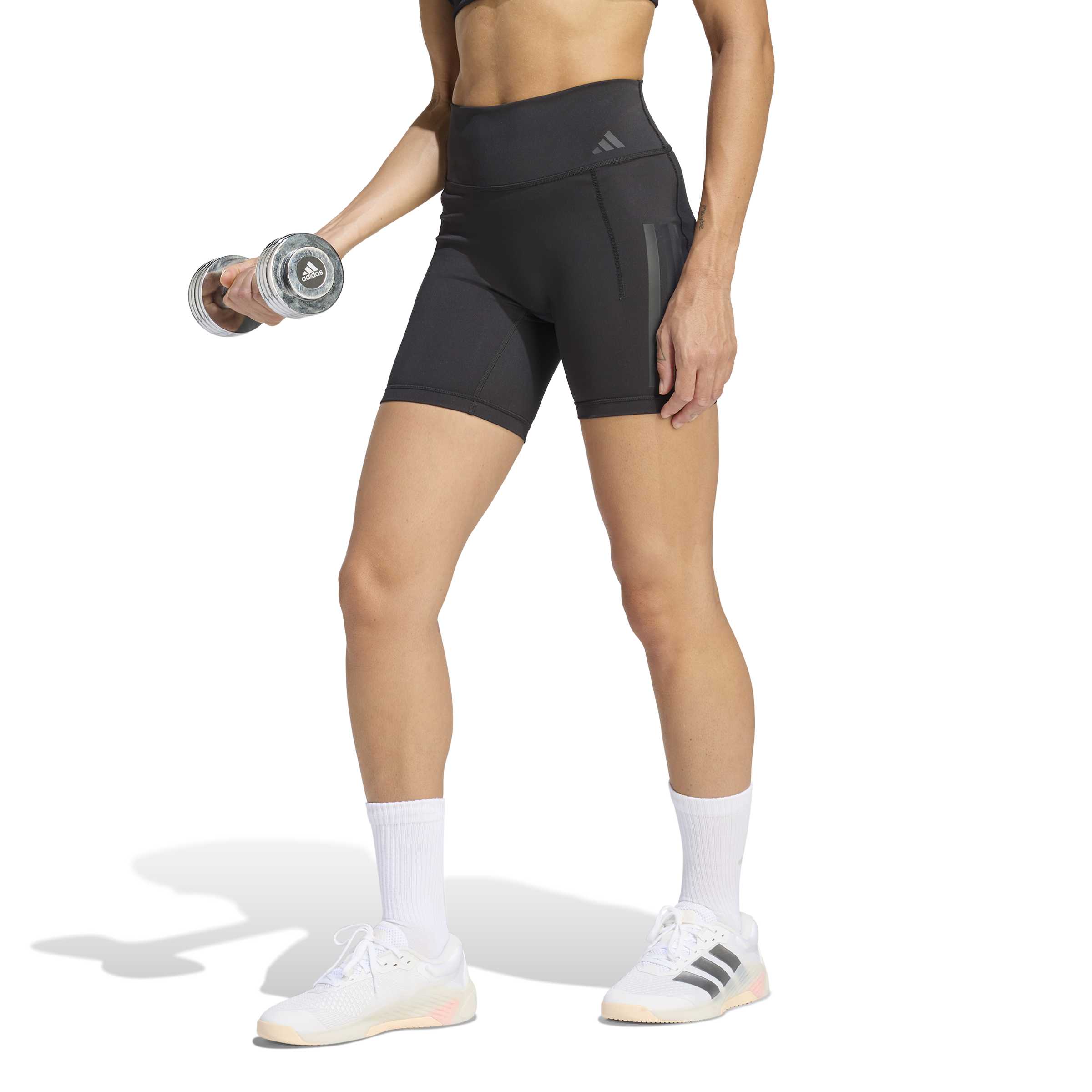 ADIDAS OPTIME WORKOUT 3-STRIPES SHORT LEGGINGS WOMEN'S