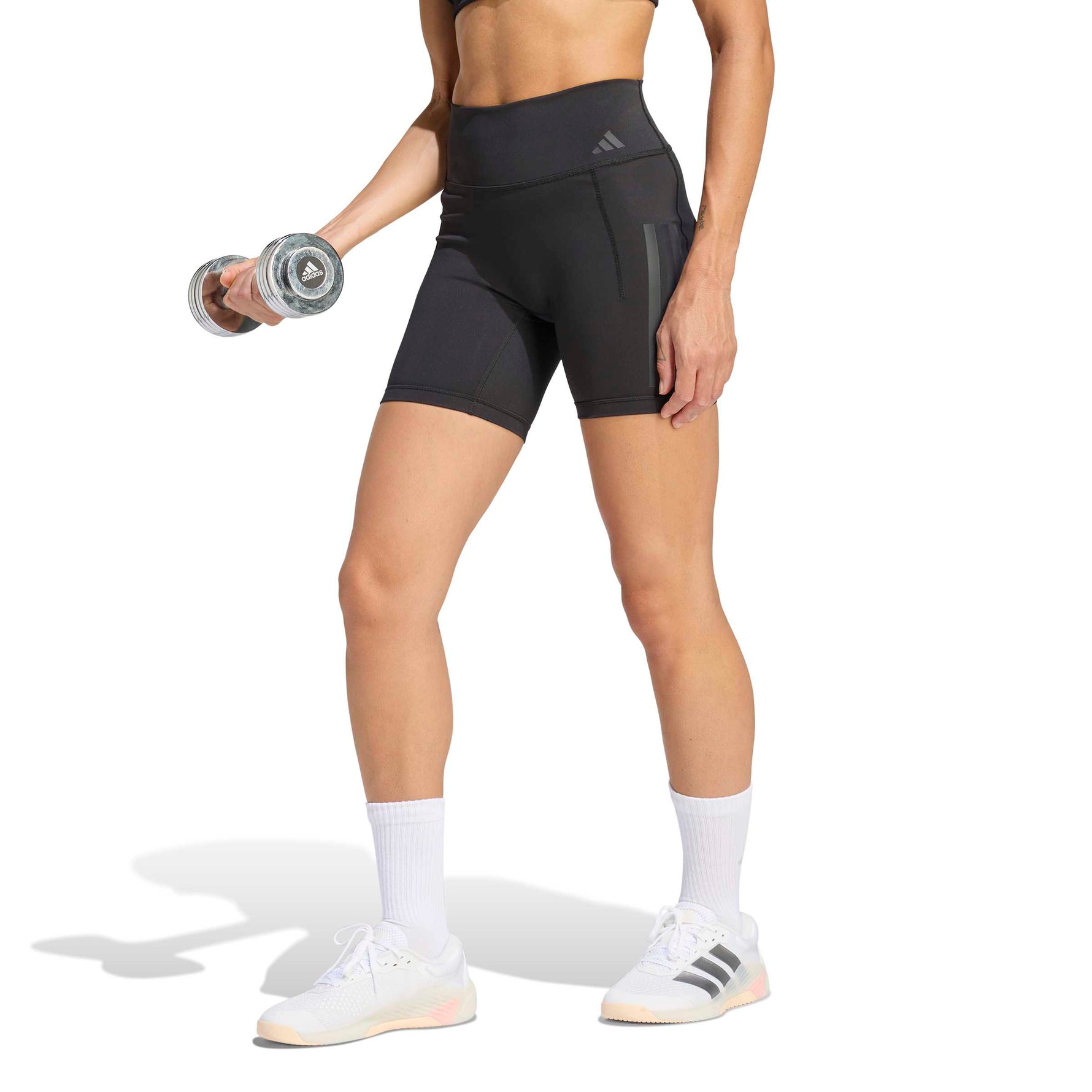 ADIDAS OPTIME WORKOUT 3-STRIPES SHORT LEGGINGS WOMEN'S