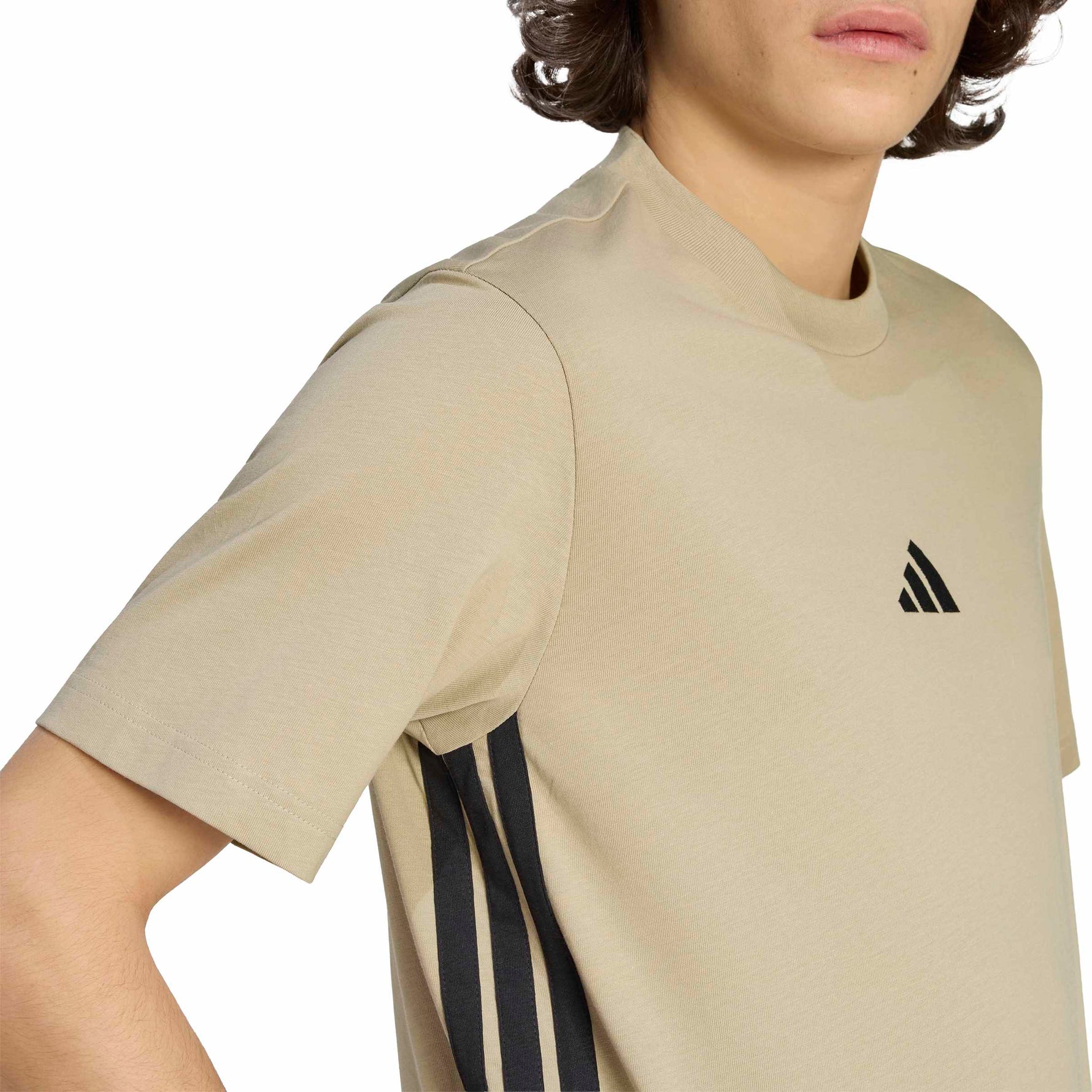 adidas Essentials Three Stripes Plain Knit T-Shirt