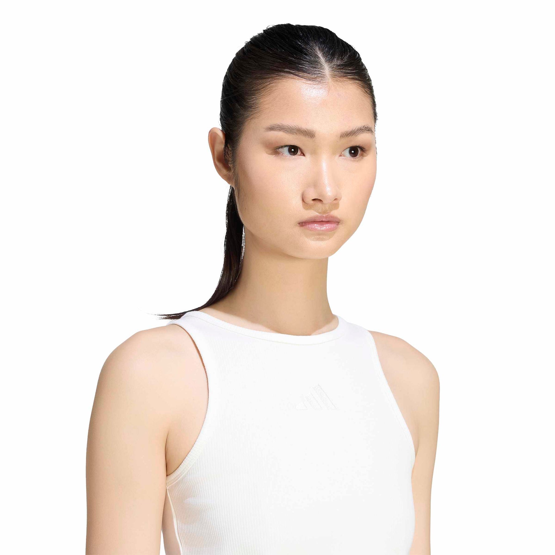 ADIDAS KIT SMALL LOGO RIB TANK Off White